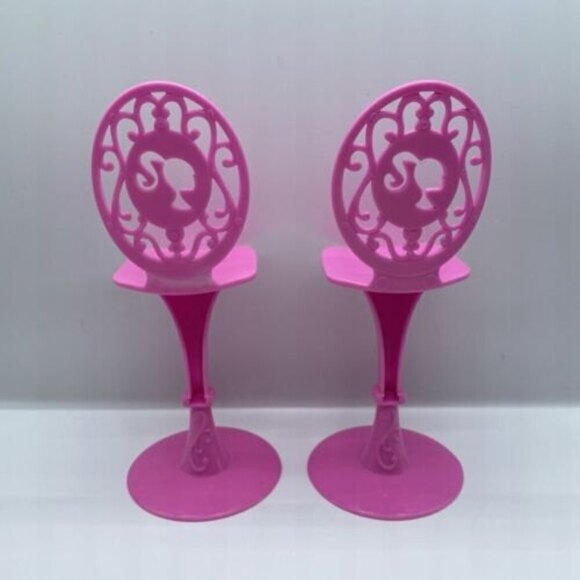 Barbie Glam Camper Seat Chair Hot Pink Kitchen Replacement Lot Of 2 - Picture 2 of 3